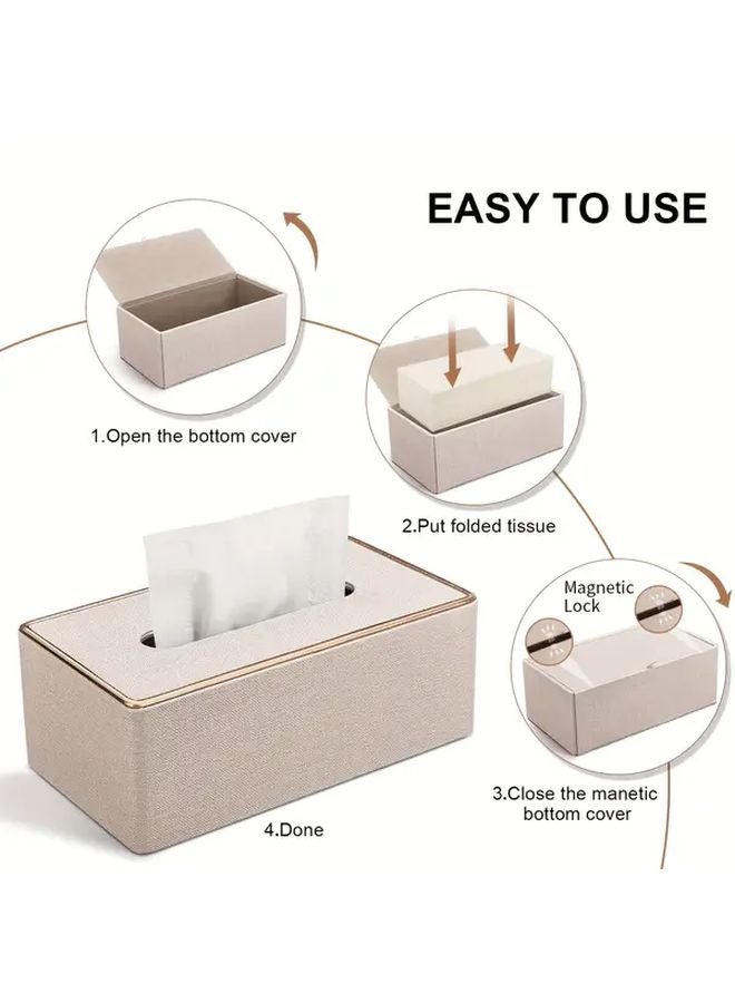 Luxury PU Leather Tissue Box With Magnetic Closure For Living Room And Bedroom - Image 1